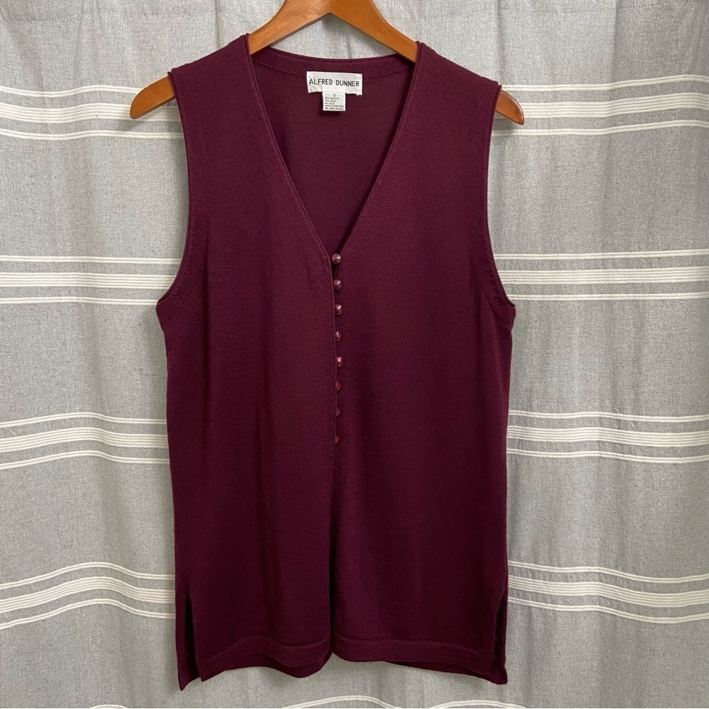 ALFRED DUNNER / Sleeveless Half Button Cardigan Size S